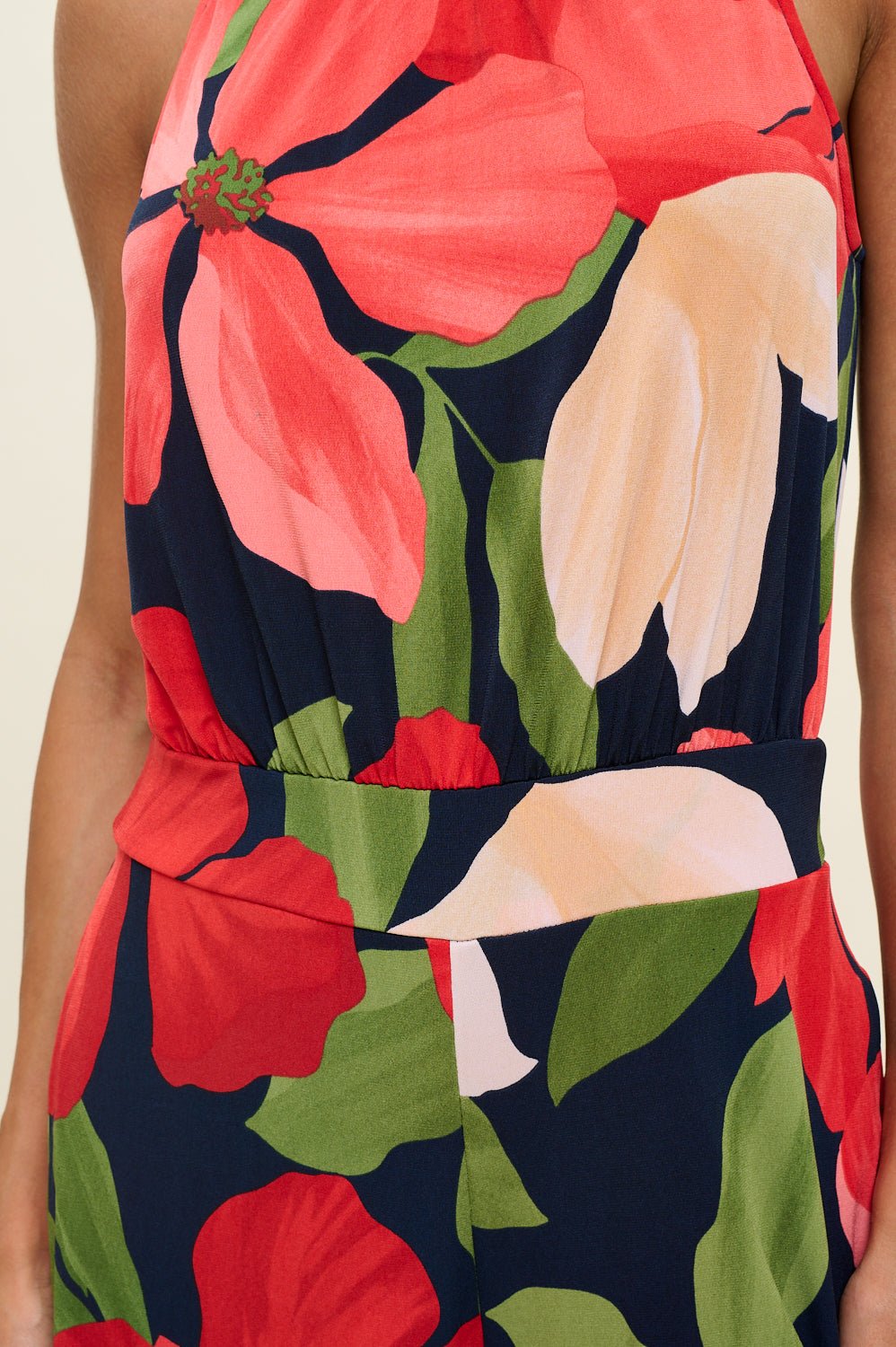 Image of West K Nina Halter Neck Jumpsuit Red Floral