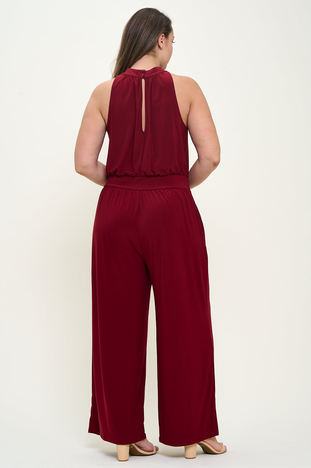 Image of West K Nina Plus Size Halter Neck Jumpsuit Royal Blue