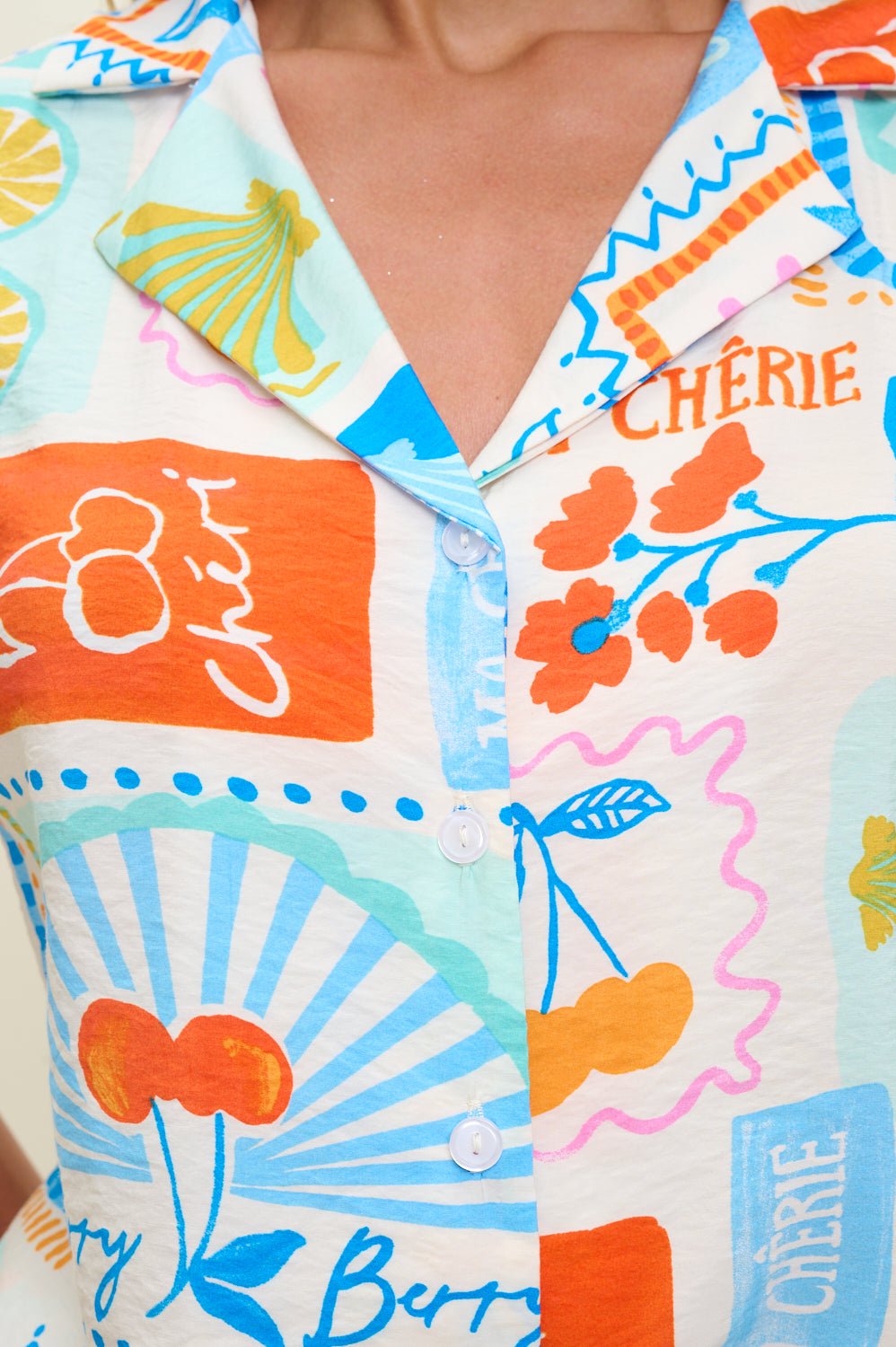 Image of West K Quinn Short Sleeve Button Down Printed Shirt Graphic Multi