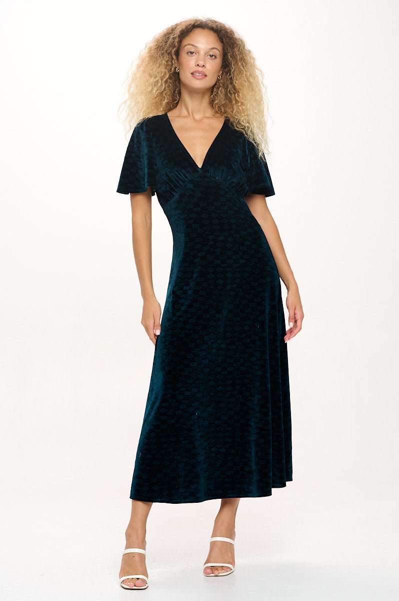 v neck velvet midi dress Midi Velvet Dress Apricot Long Sleeves Lace Up Velour V-Neck Dresses