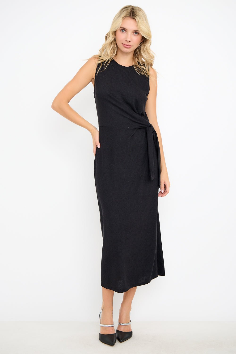 Image of West K Seraphina Side - Tie Knit Maxi Dress Black