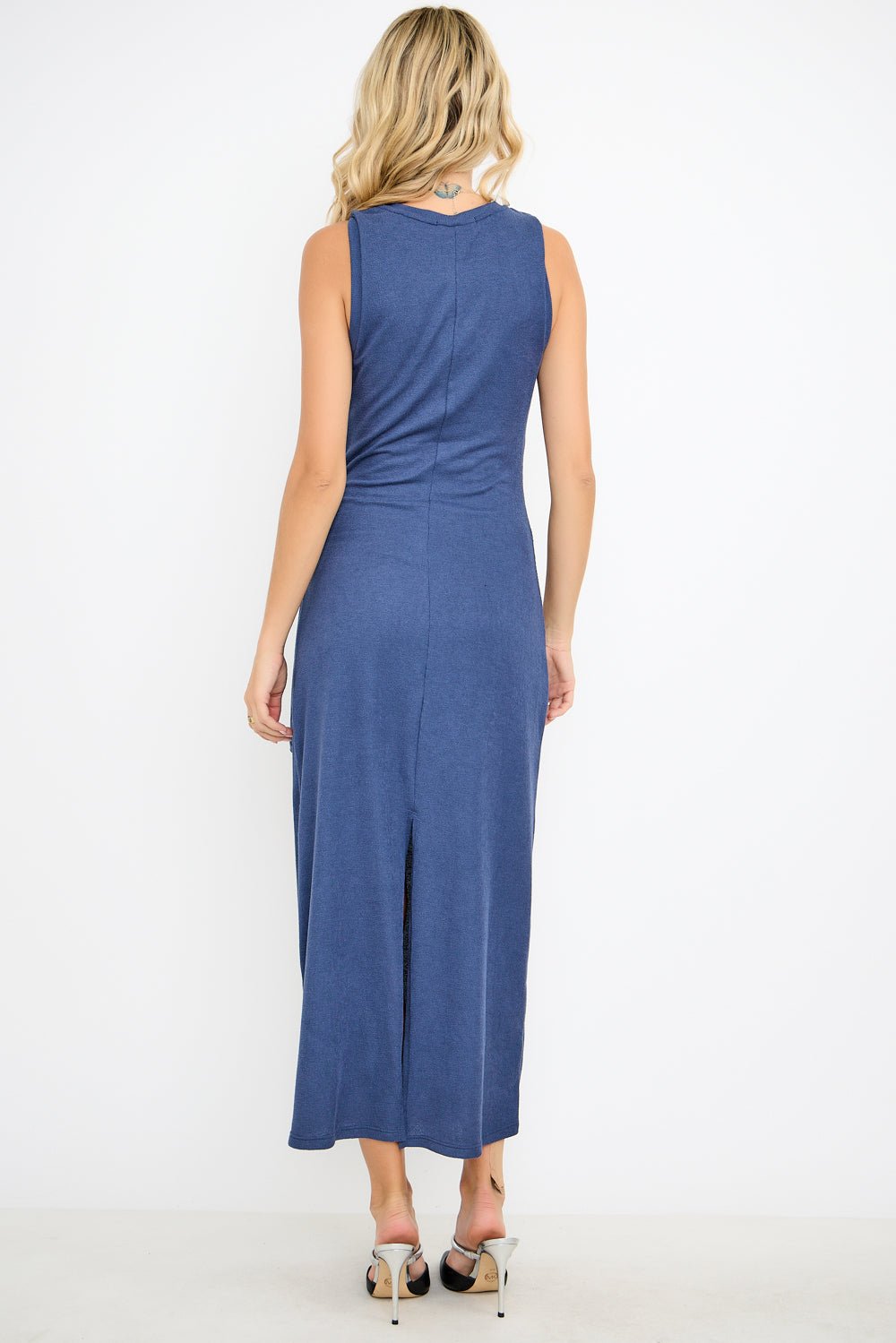 Image of West K Seraphina Side - Tie Knit Maxi Dress Denim Blue