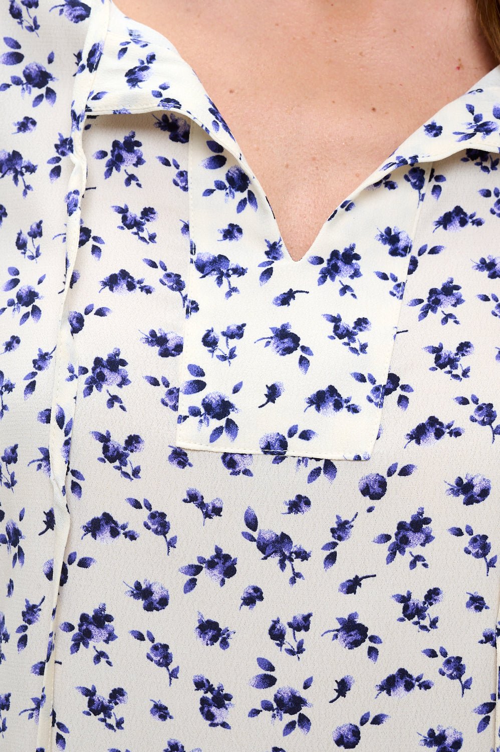Image of West K Sophia Floral Printed Blouse Blue Ditzy Floral