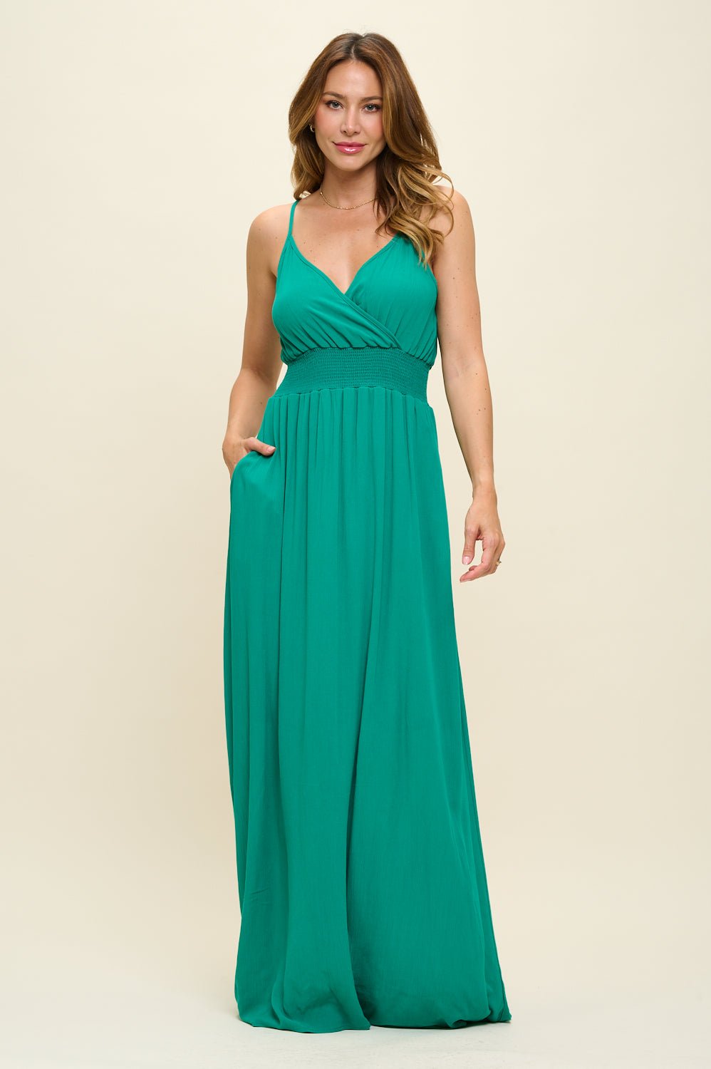 Image of West K Teagan Spaghetti Strap Maxi Dress Paris Green