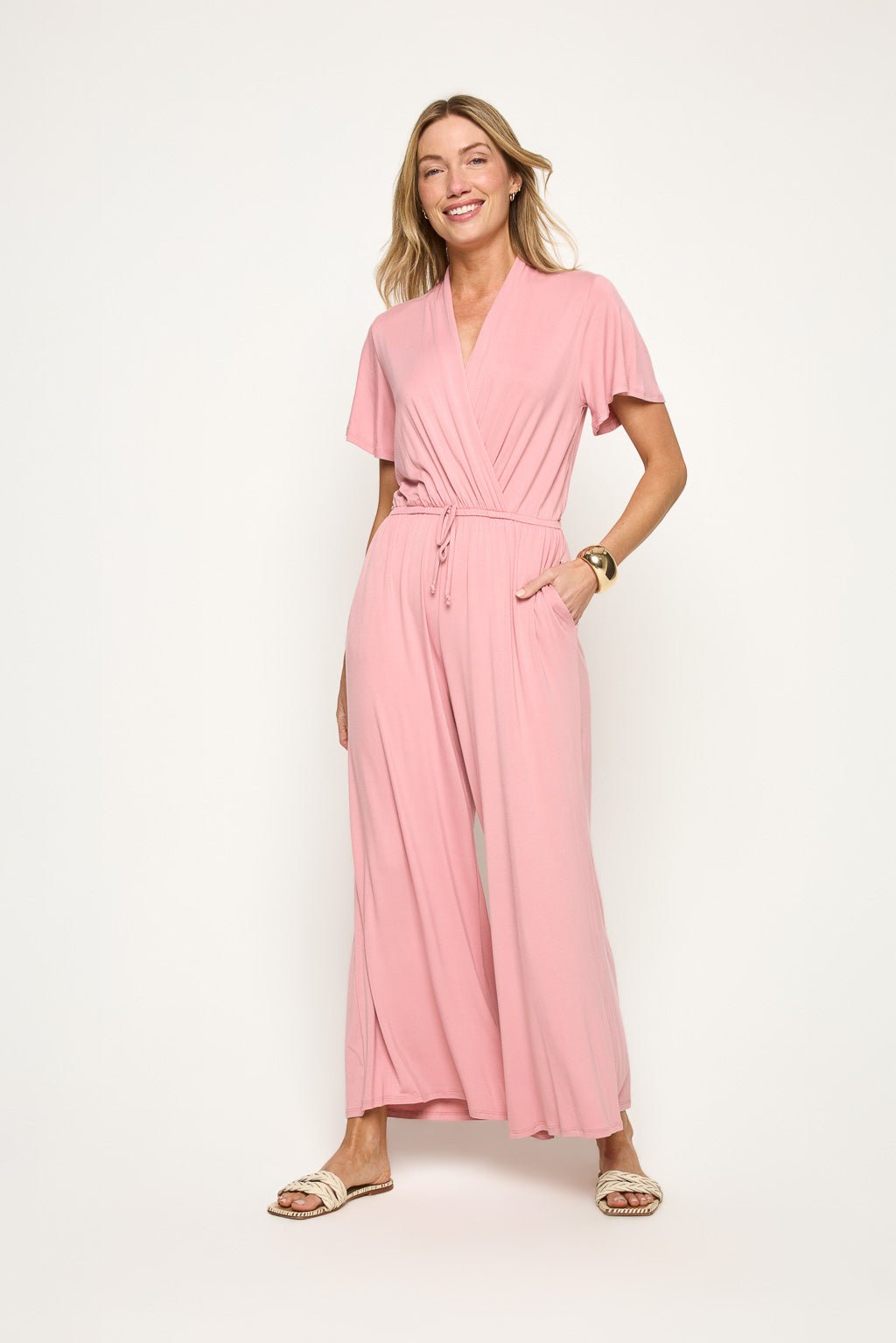 Image of West K Tiffany Knit Jumpsuit Dusty Pink