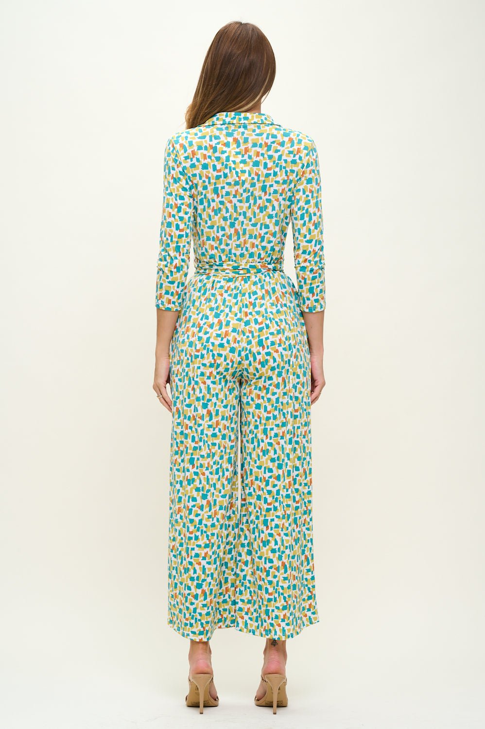 Image of West K Valerie Three Quarters Sleeve Button Down Collared Jumpsuit Black