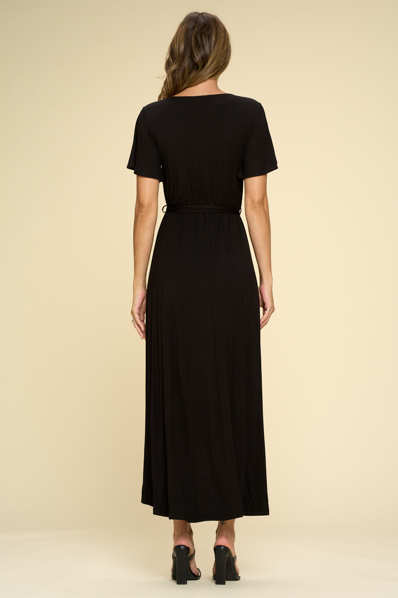 Georgia Faux Wrap Knit Dress