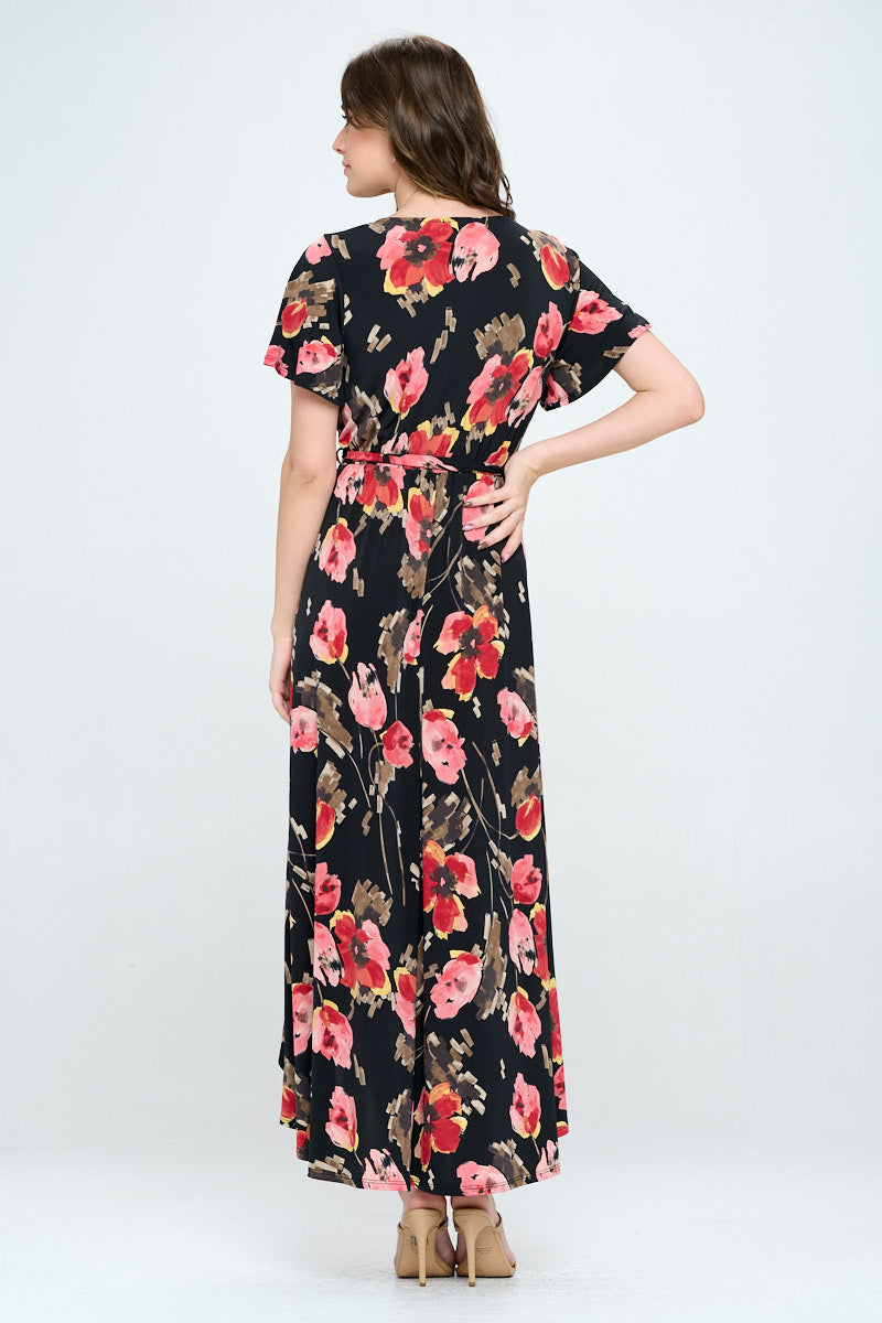 Georgia Faux Wrap Knit Dress