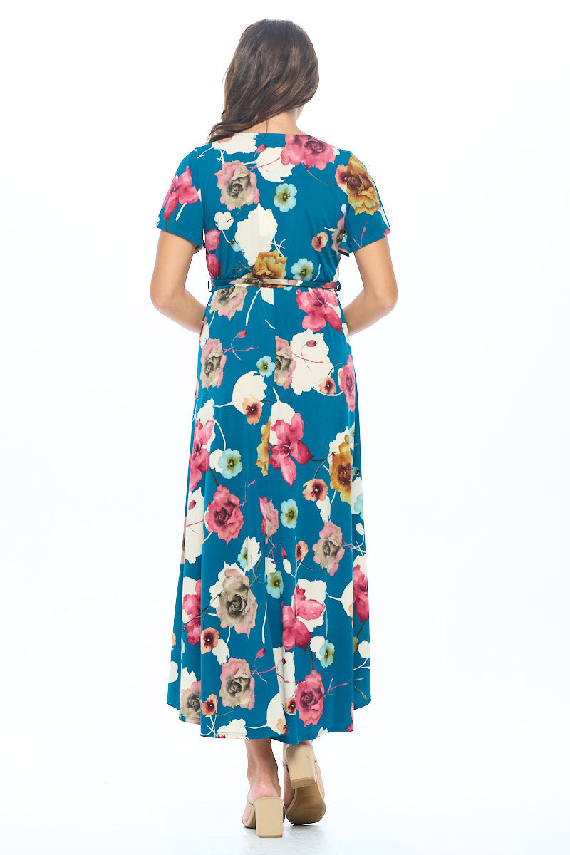 Georgia Faux Wrap Knit Dress