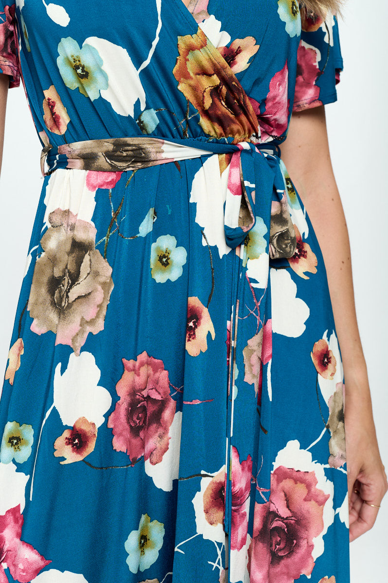 Georgia Faux Wrap Knit Dress