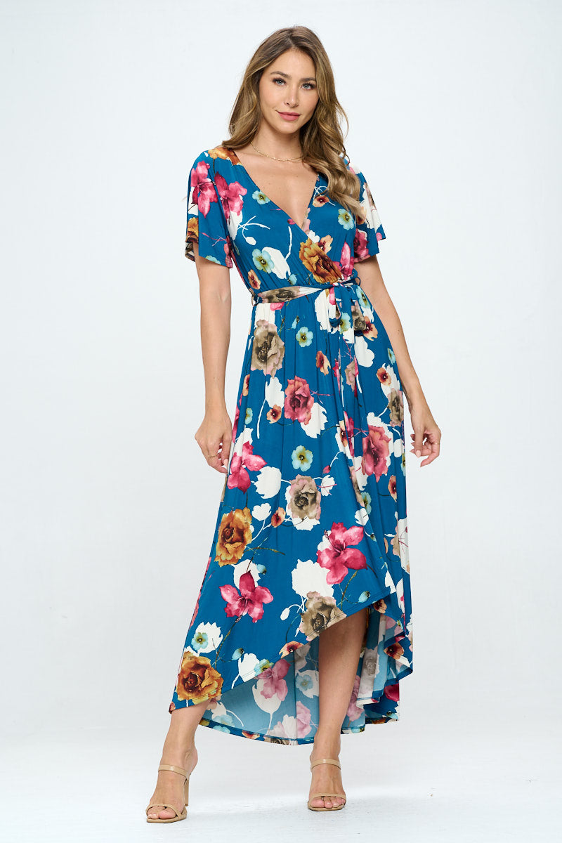 Georgia Faux Wrap Knit Dress