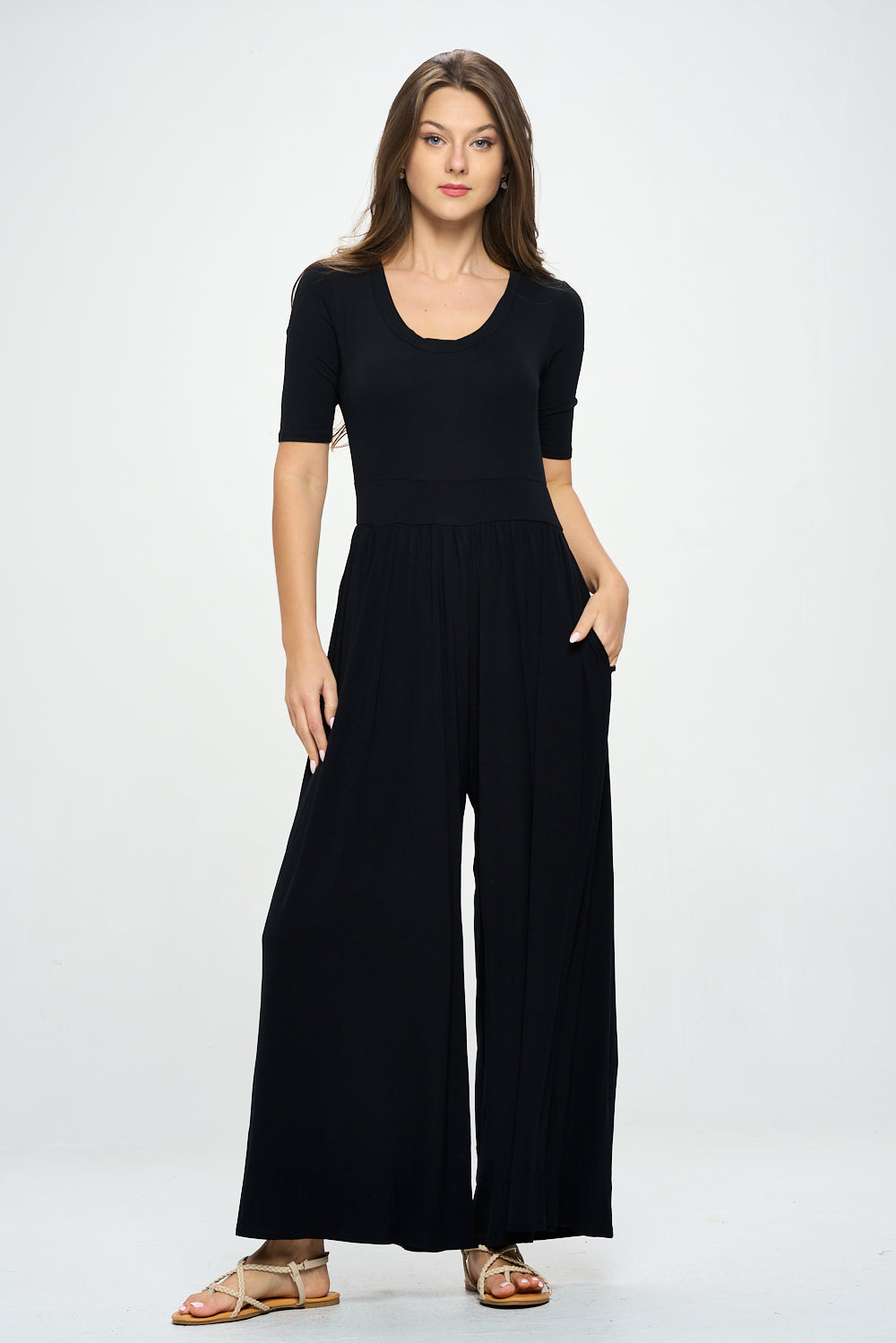 Jana Solid Knit Jumpsuit