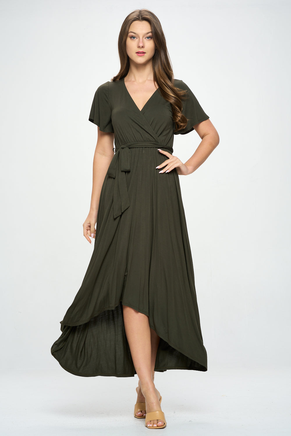 Georgia Faux Wrap Knit Dress