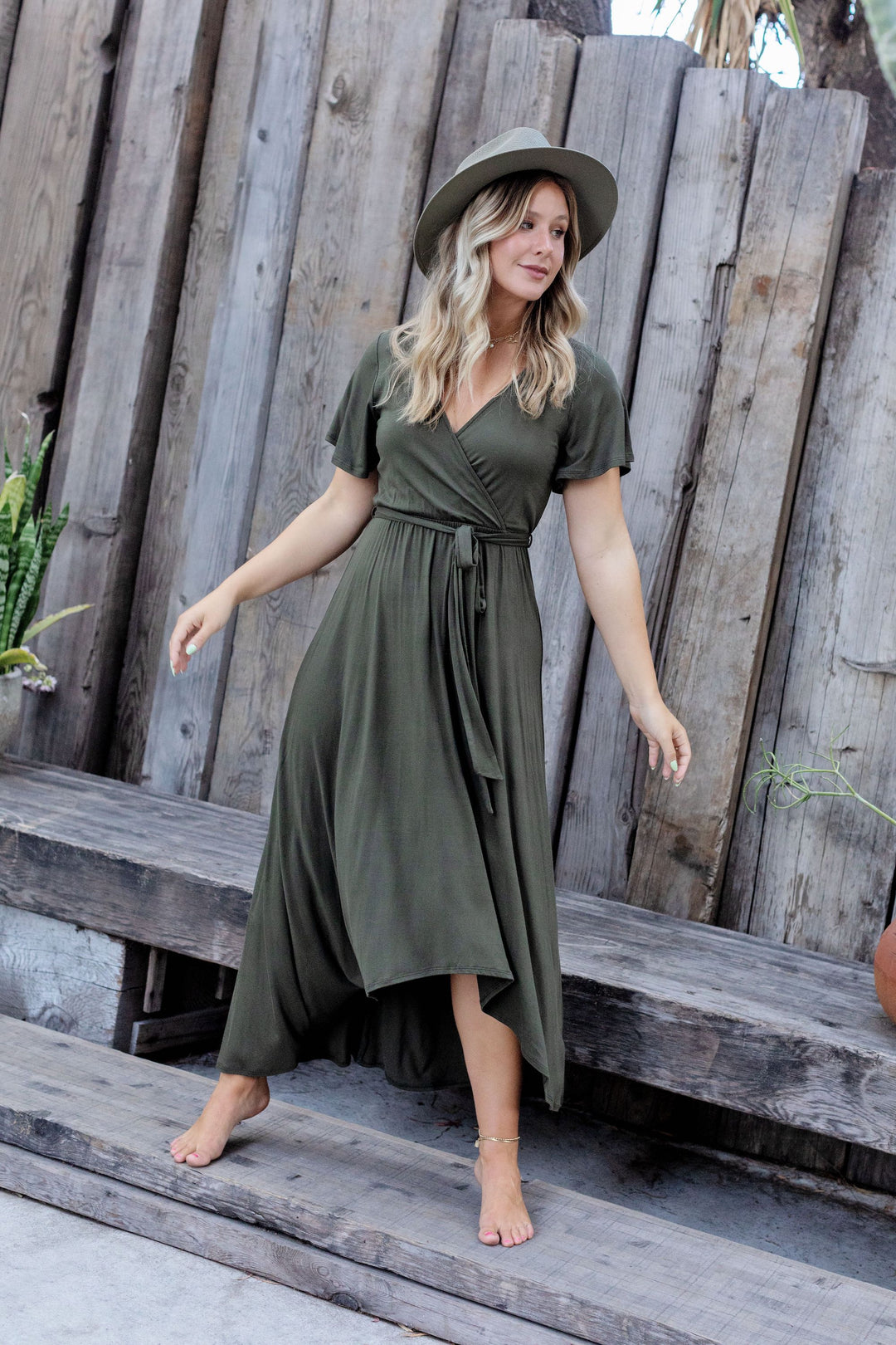 Georgia Faux Wrap Knit Dress