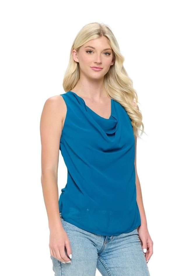 Image of West K Chelsea Sleeveless Cowl Neck Top Teal