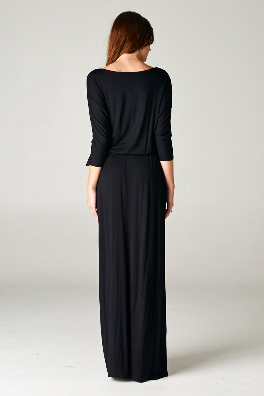 Mackenzie Dolman Sleeve Boyfriend Knit Maxi