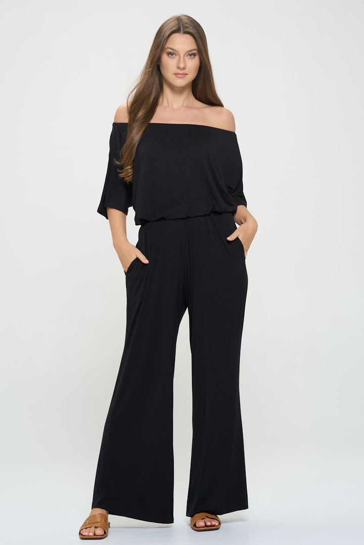 Joy Off The Shoulder Wide Leg Jumpsuit