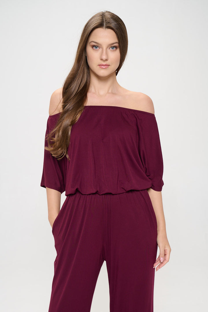 Joy Off The Shoulder Wide Leg Jumpsuit