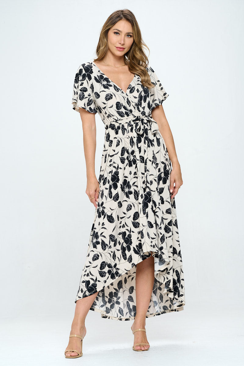 Georgia Faux Wrap Hi-Lo Dress