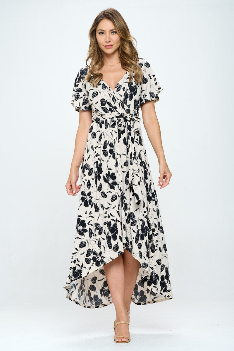 Georgia Faux Wrap Hi-Lo Dress