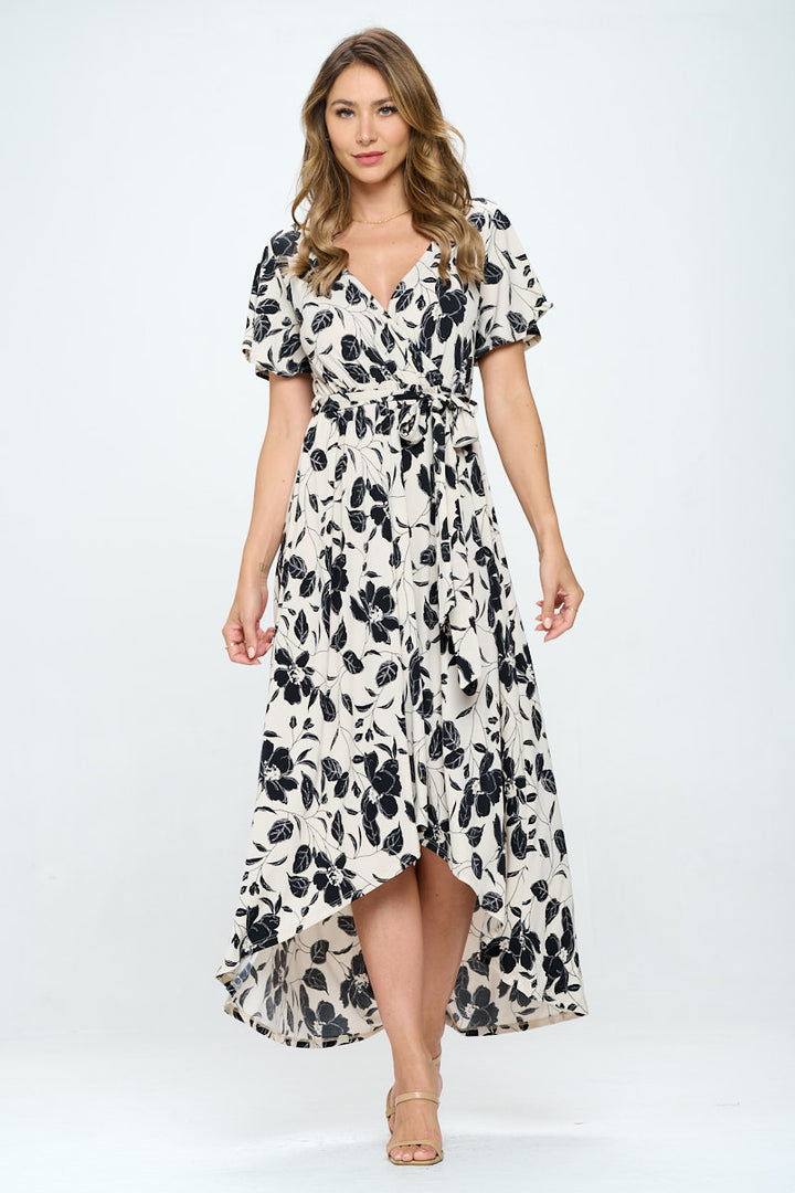 Georgia Faux Wrap Hi-Lo Dress