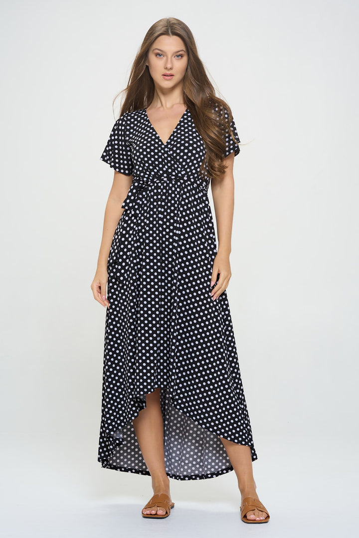 Georgia Faux Wrap Hi-Lo Dress