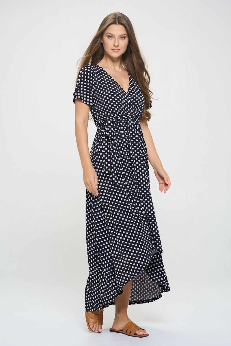 Georgia Faux Wrap Hi-Lo Dress