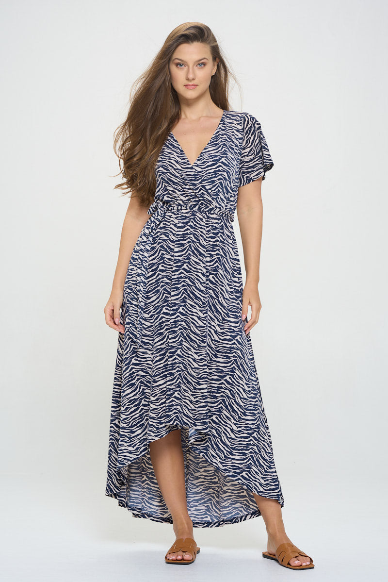 Georgia Faux Wrap Hi-Lo Dress