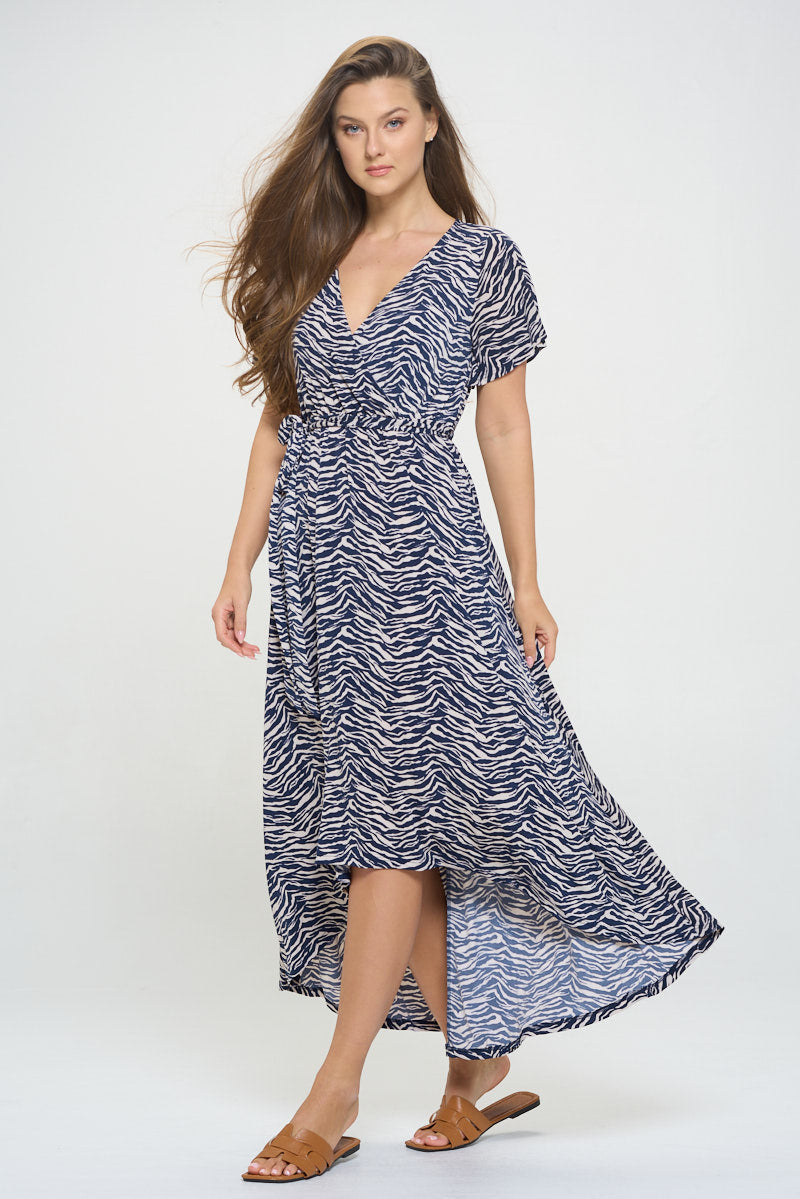 Georgia Faux Wrap Hi-Lo Dress