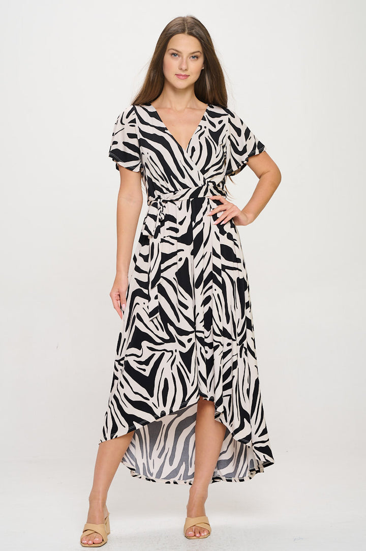 Georgia Faux Wrap Hi-Lo Dress