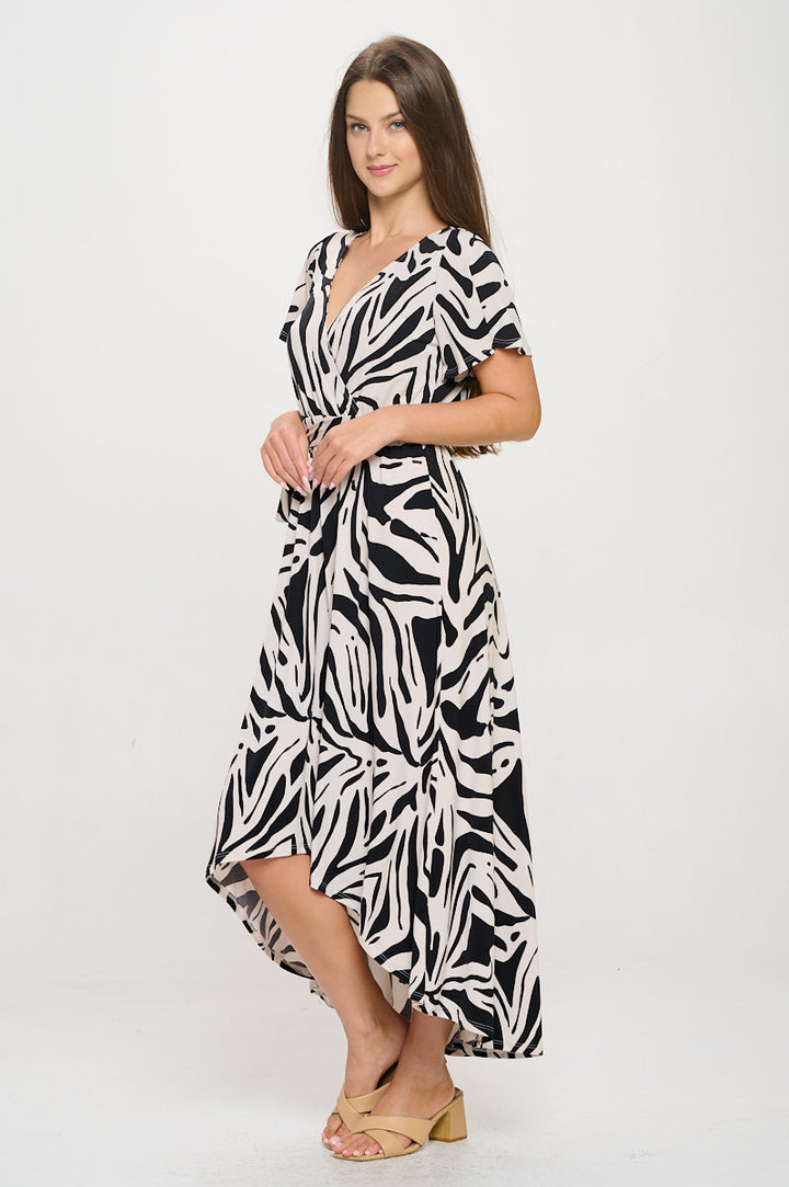 Georgia Faux Wrap Hi-Lo Dress