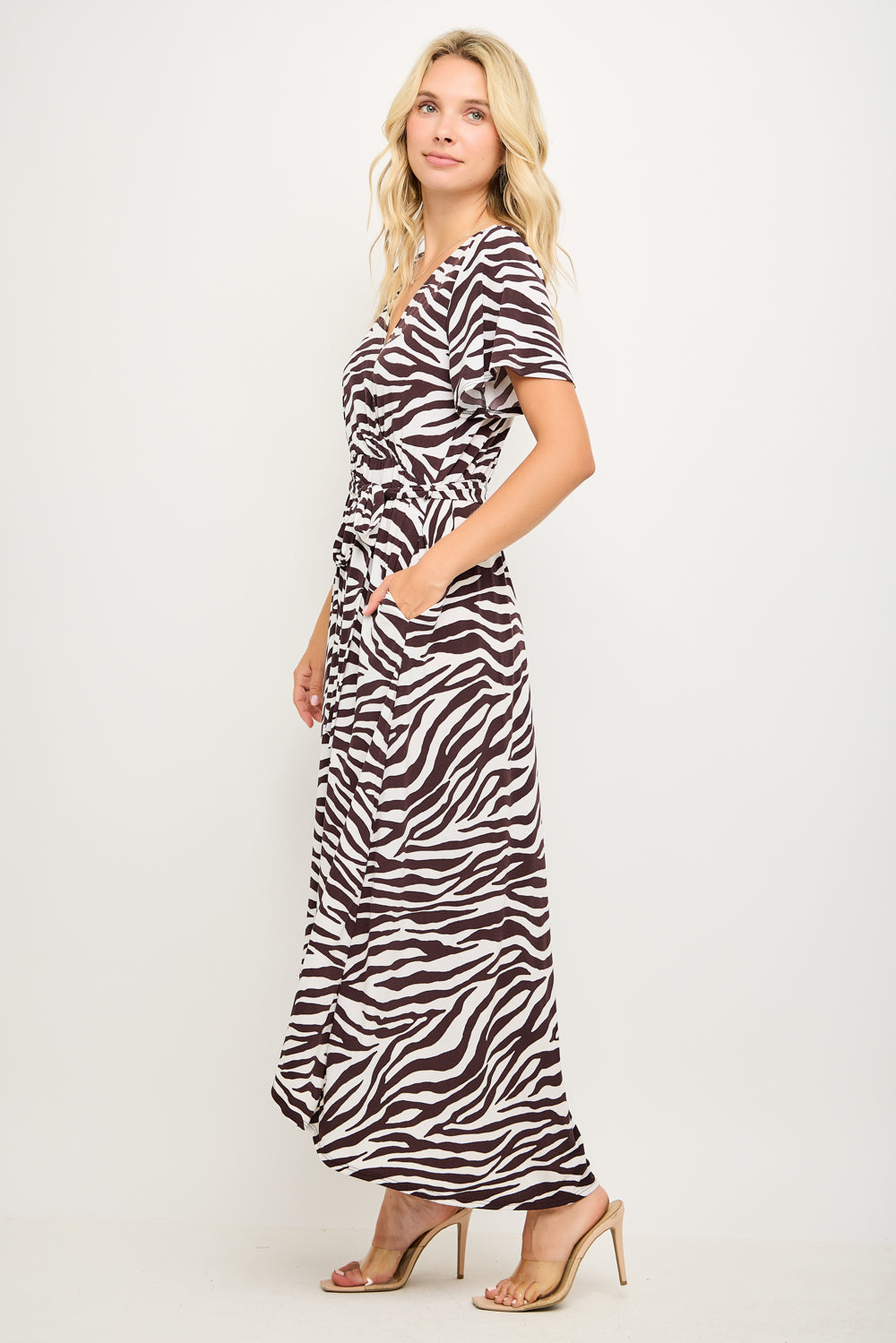 Georgia Faux Wrap Hi-Lo Knit Dress