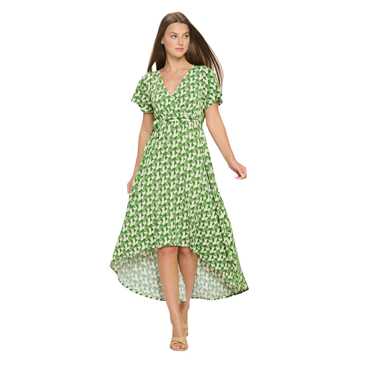 Georgia Faux Wrap Hi-Lo Dress