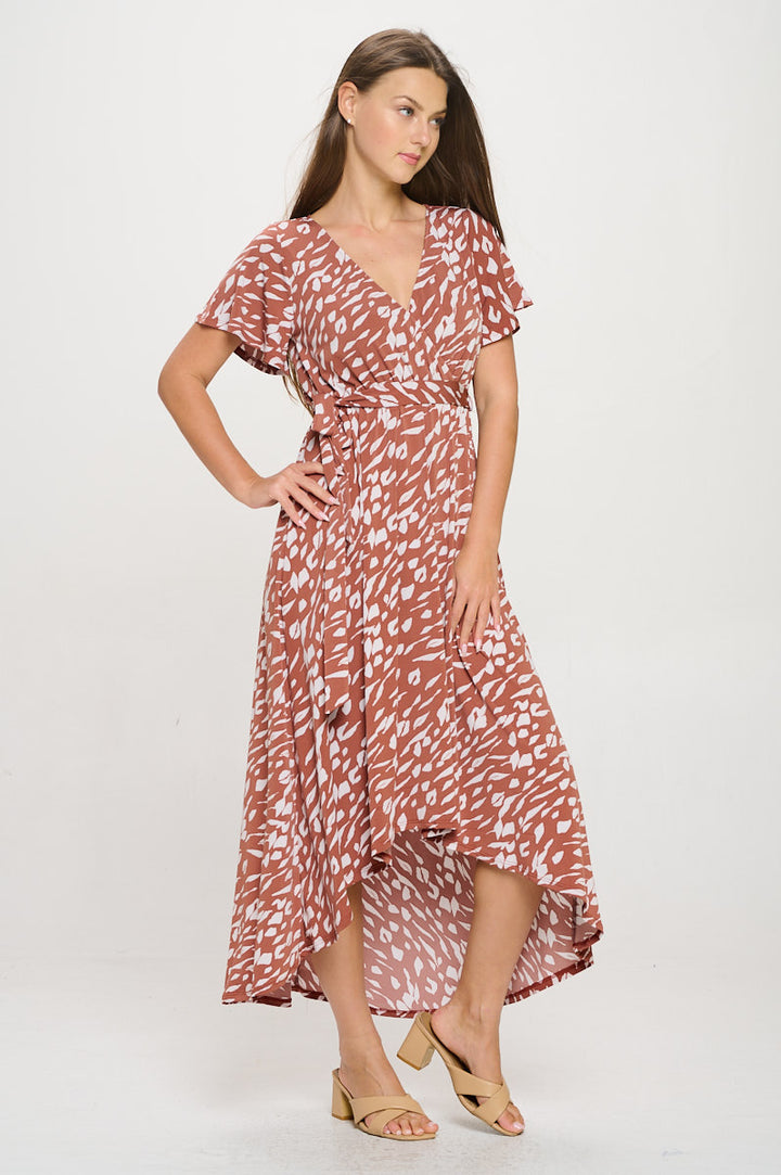 Georgia Faux Wrap Hi-Lo Dress