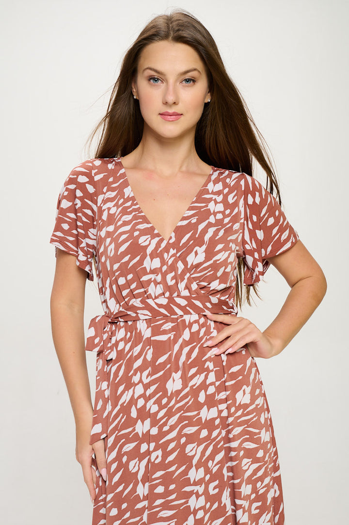 Georgia Faux Wrap Hi-Lo Dress