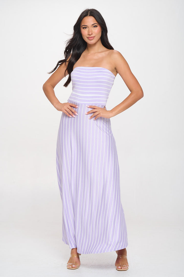 Jones Striped Tube Maxi Dress