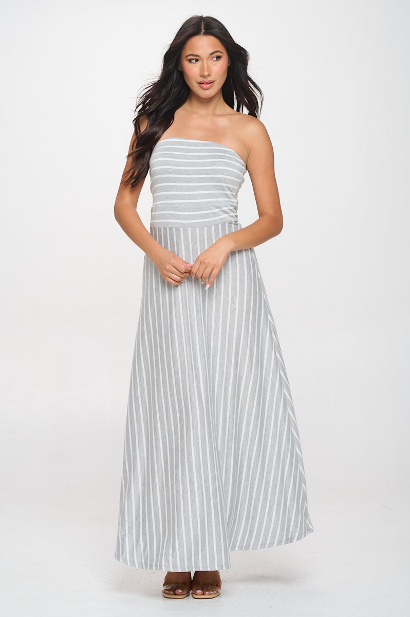 Jones Striped Tube Maxi Dress