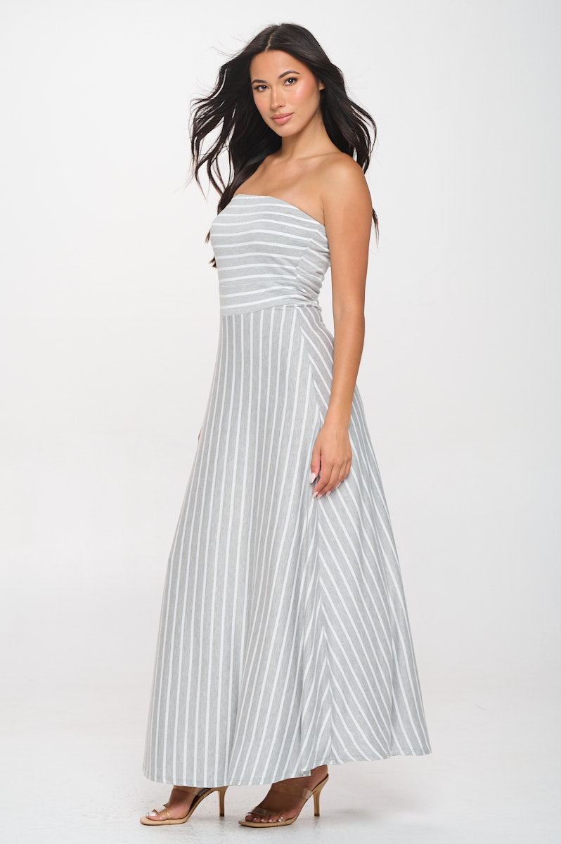 Jones Striped Tube Maxi Dress