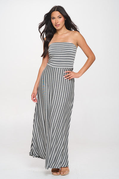 Jones Striped Tube Maxi Dress