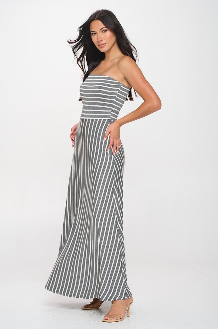 Jones Striped Tube Maxi Dress