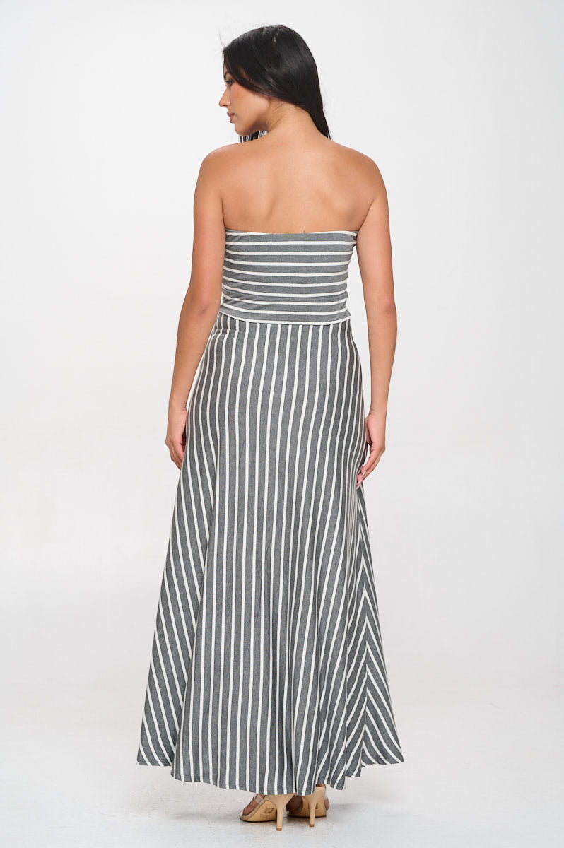 Jones Striped Tube Maxi Dress