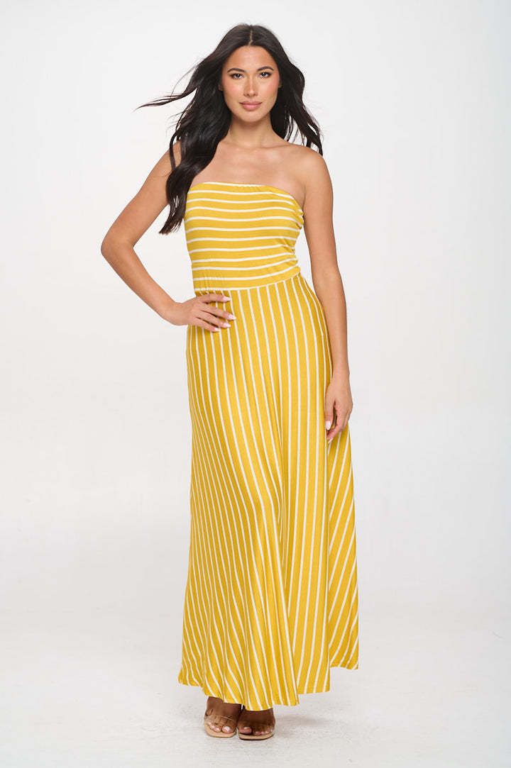 Jones Striped Tube Maxi Dress