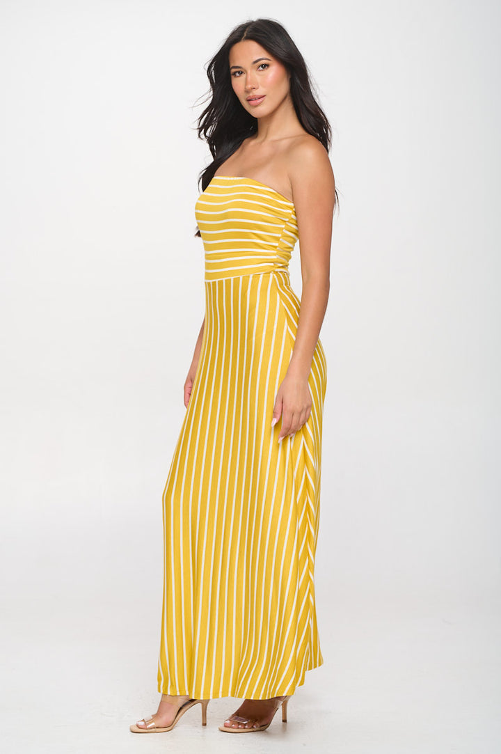 Jones Striped Tube Maxi Dress