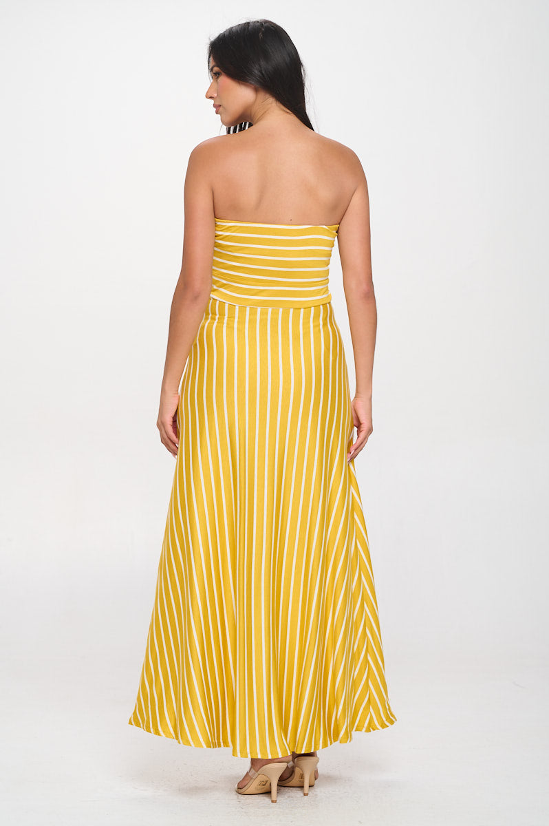 Jones Striped Tube Maxi Dress