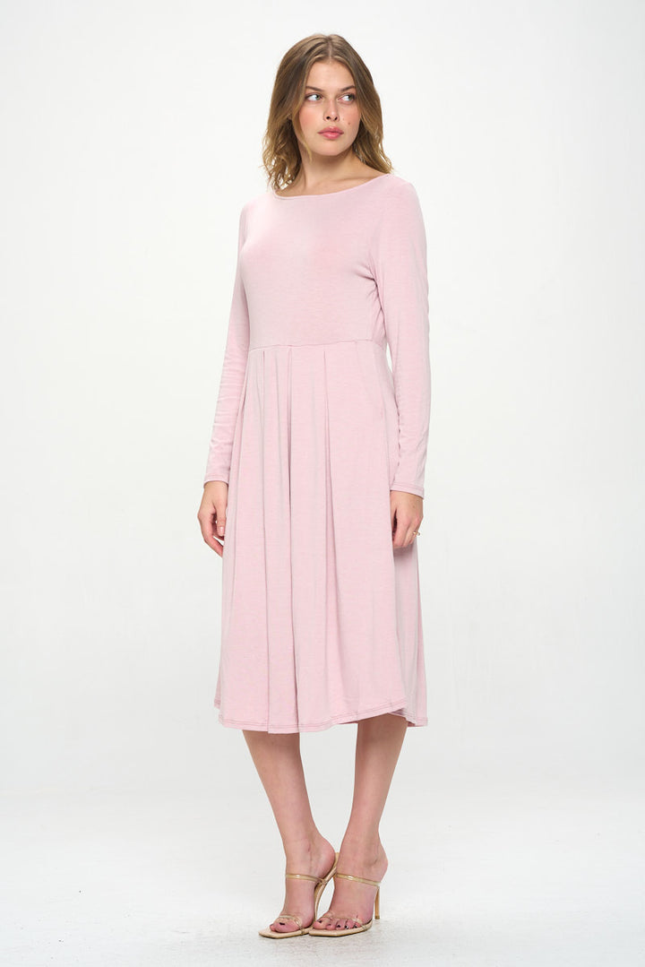 Charlee Long Sleeve A-line Knit Dress with Pockets