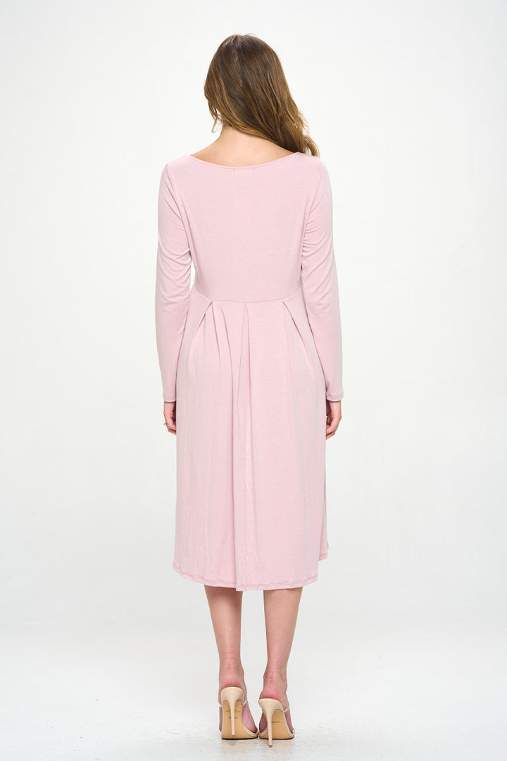 Charlee Long Sleeve A-line Knit Dress with Pockets