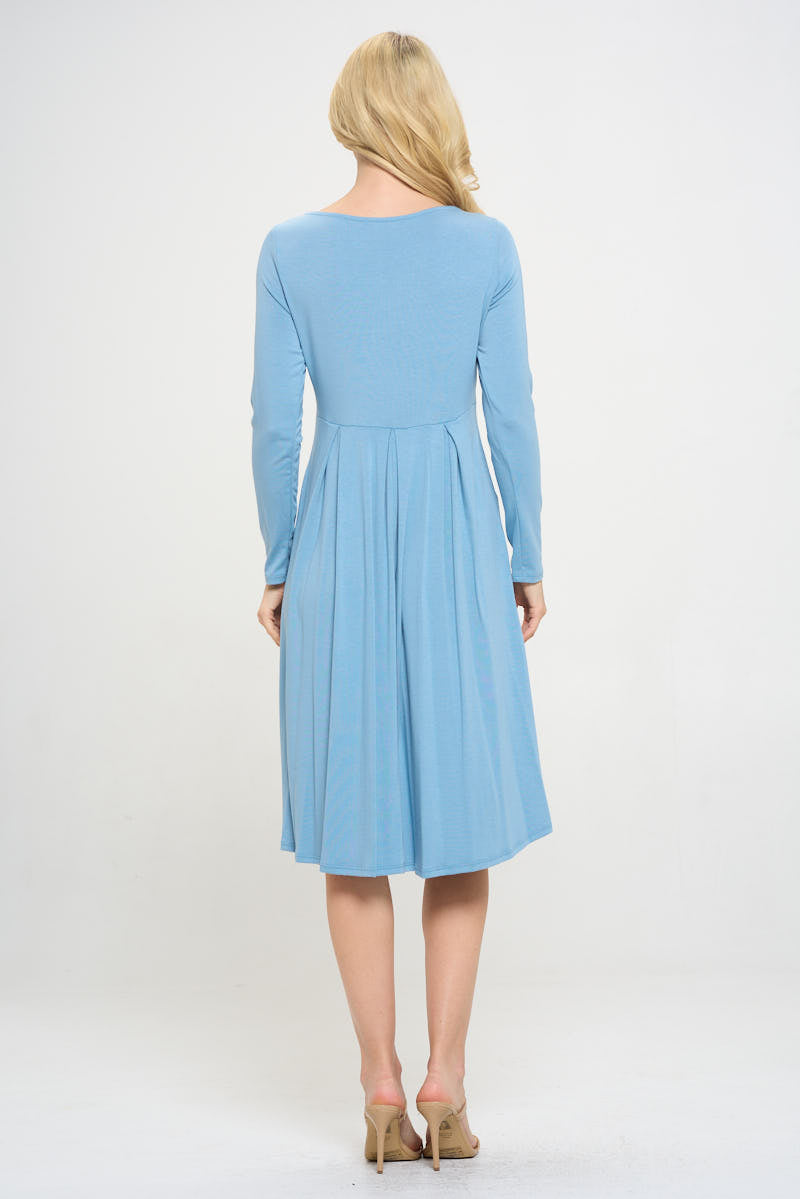 Charlee Long Sleeve A-line Knit Dress with Pockets