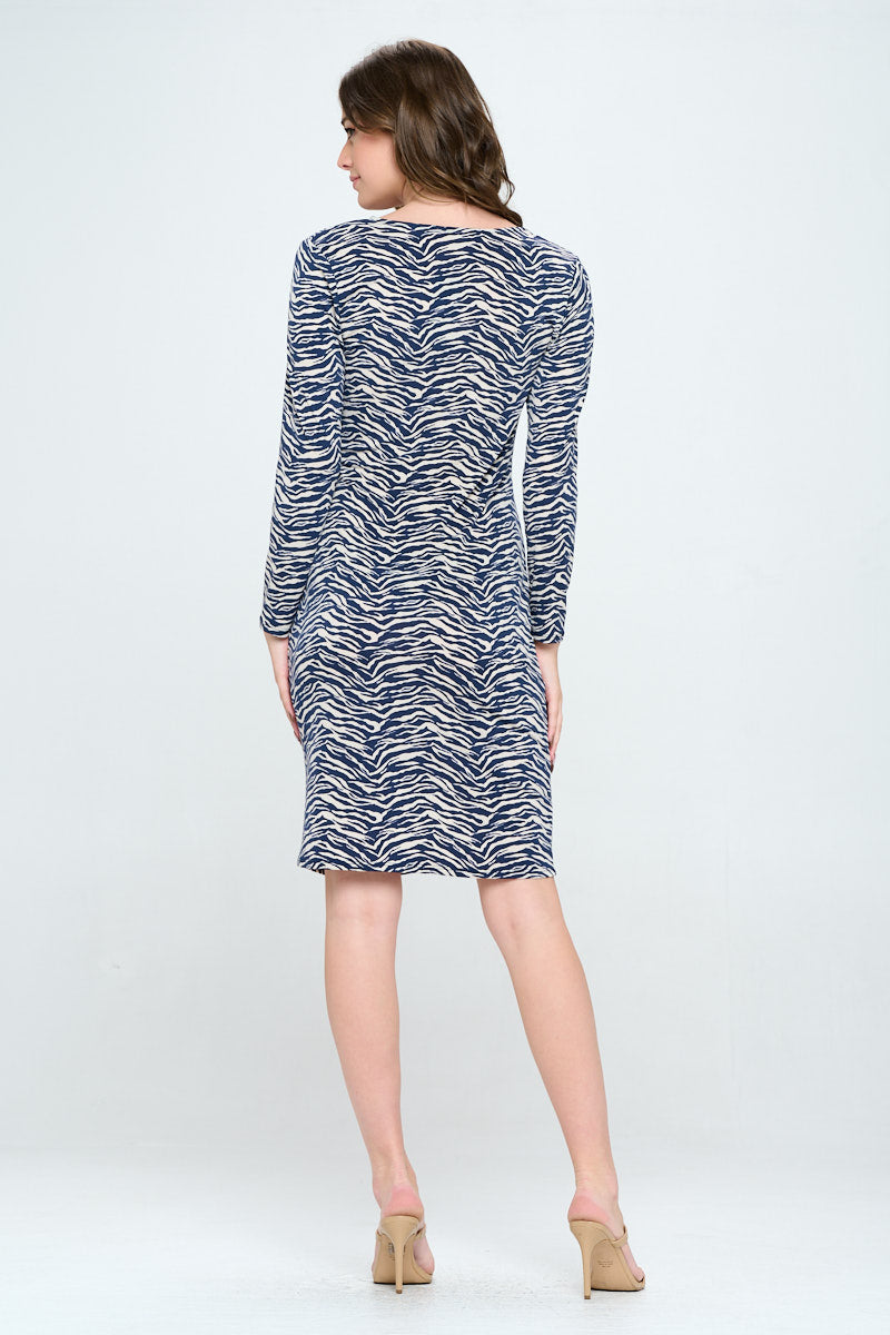 Juliette Long sleeve Faux Buttom Midi Dress