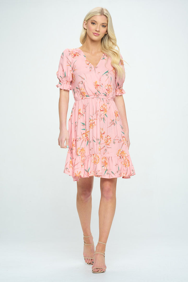 Elara Ruffle Sleeve Floral Mini Dress