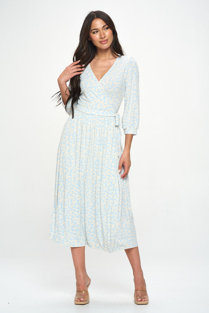 Hadley Three Quarter Sleeve Full Wrap Dress